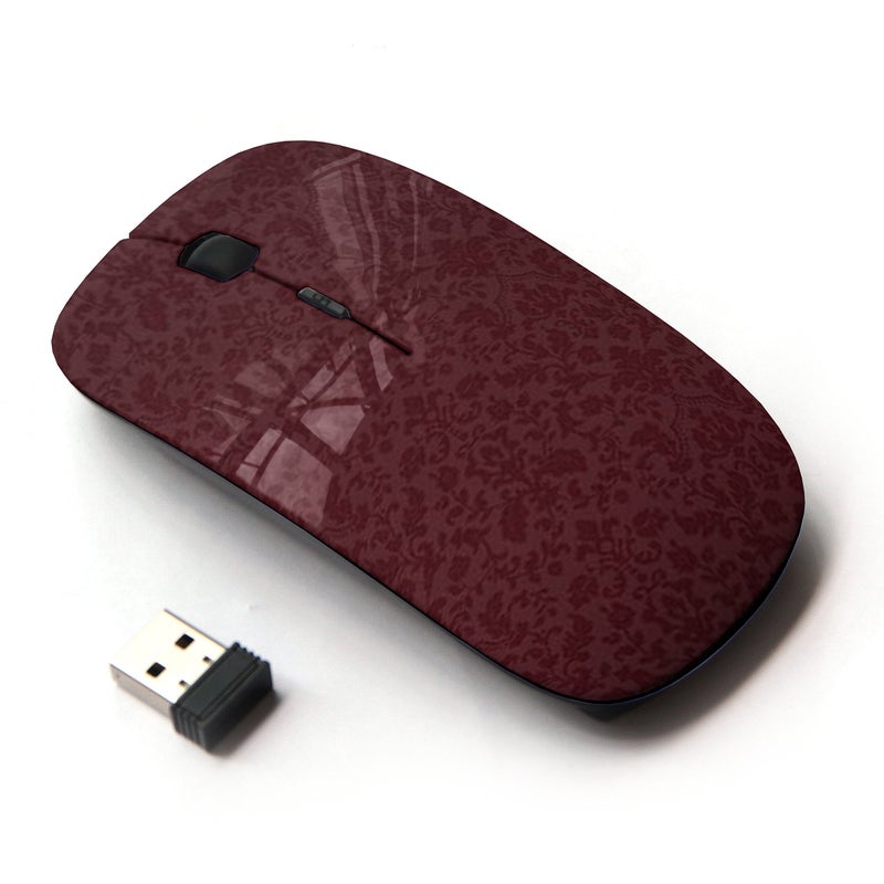 KOOLmouse [ Optical 2.4G Wireless Mouse [ Brown Maroon Wallpaper Retro ] - Image 1